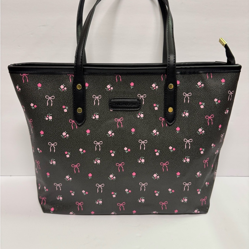 Charming Black and Pink Ribbon  Handbag